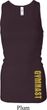 Ladies Tanktop Gold Gymnast Bottom Print Longer Length Racerback Tank