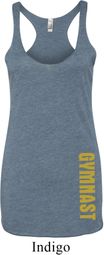 Ladies Tanktop Gold Gymnast Bottom Print Tri Blend Racerback Tank Top