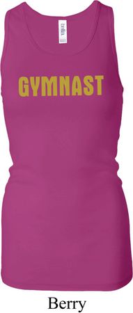 Ladies Tanktop Gold Shimmer Gymnast Longer Length Racerback Tank Top