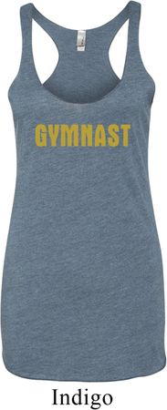 Ladies Tanktop Gold Shimmer Gymnast Tri Blend Racerback Tank Top