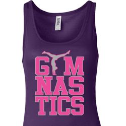 Ladies Tanktop Gymnastics Text Longer Length Tank Top