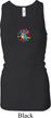Ladies Tanktop Hippie Sun Patch Middle Longer Length Racerback Tank