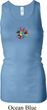 Ladies Tanktop Hippie Sun Patch Middle Longer Length Racerback Tank