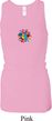 Ladies Tanktop Hippie Sun Patch Middle Longer Length Racerback Tank