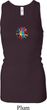 Ladies Tanktop Hippie Sun Patch Middle Longer Length Racerback Tank