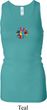 Ladies Tanktop Hippie Sun Patch Middle Longer Length Racerback Tank