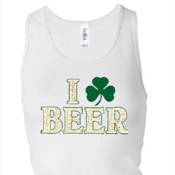 Ladies Tanktop I Love Beer Longer Length Racerback Tank Top