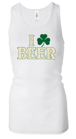 Ladies Tanktop I Love Beer Longer Length Racerback Tank Top