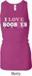 Ladies Tanktop I Love Boobies Longer Length Racerback Tank Top
