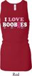 Ladies Tanktop I Love Boobies Longer Length Racerback Tank Top
