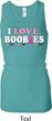 Ladies Tanktop I Love Boobies Longer Length Racerback Tank Top