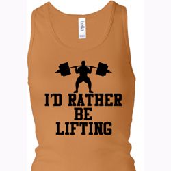 Ladies Tanktop I Rather Be Lifting Longer Length Racerback Tank Top Ladies Tanktop I Rather Be Lifting Longer Length Racerback Tank Top