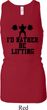 Ladies Tanktop I Rather Be Lifting Longer Length Racerback Tank Top