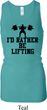 Ladies Tanktop I Rather Be Lifting Longer Length Racerback Tank Top
