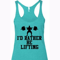 Ladies Tanktop I Rather Be Lifting Tri Blend Racerback Tank Top Ladies Tanktop I Rather Be Lifting Tri Blend Racerback Tank Top