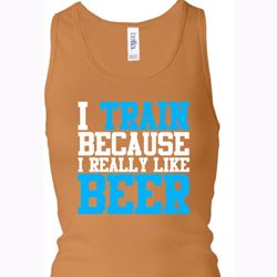 Ladies Tanktop I Train For Beer Longer Length Racerback Tank
