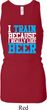 Ladies Tanktop I Train For Beer Longer Length Racerback Tank
