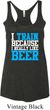 Ladies Tanktop I Train For Beer Tri Blend Racerback Tank Top