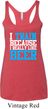 Ladies Tanktop I Train For Beer Tri Blend Racerback Tank Top