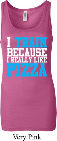 Ladies Tanktop I Train For Pizza Longer Length Tank Top