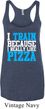 Ladies Tanktop I Train For Pizza Tri Blend Racerback Tank Top