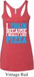 Ladies Tanktop I Train For Pizza Tri Blend Racerback Tank Top