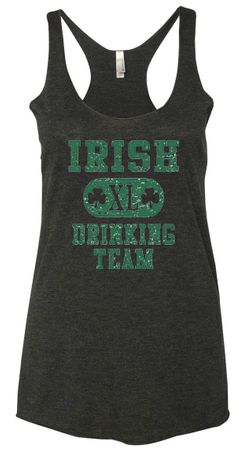 Ladies Tanktop Irish Drinking Team Tri Blend Racerback Tank Top