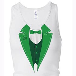 Ladies Tanktop Irish Tuxedo Longer Length Racerback Tank Top