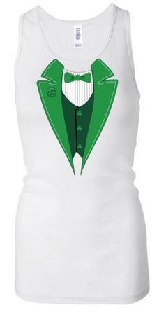 Ladies Tanktop Irish Tuxedo Longer Length Racerback Tank Top