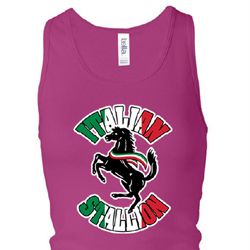 Ladies Tanktop Italian Stallion Longer Length Racerback Tank Top