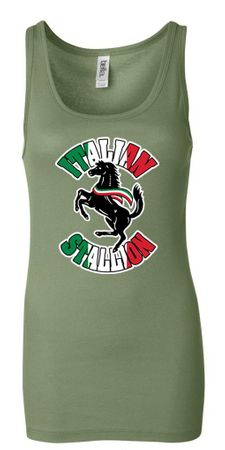 Ladies Tanktop Italian Stallion Longer Length Tank Top