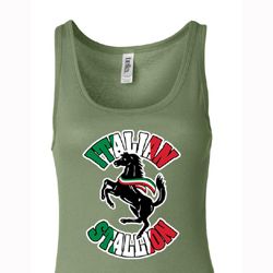 Ladies Tanktop Italian Stallion Longer Length Tank Top