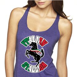 Ladies Tanktop Italian Stallion Tri Blend Racerback Tank Top