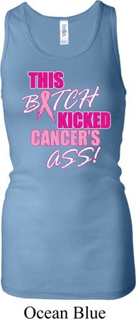 Ladies Tanktop Kicked Cancers Ass Longer Length Racerback Tank Top