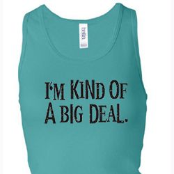 Ladies Tanktop Kind of a Big Deal Black Print Longer Length Racerback
