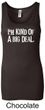 Ladies Tanktop Kind of a Big Deal White Print Longer Length Tank Top