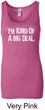 Ladies Tanktop Kind of a Big Deal White Print Longer Length Tank Top