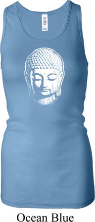 Ladies Tanktop Little Buddah Head Longer Length Racerback Tank