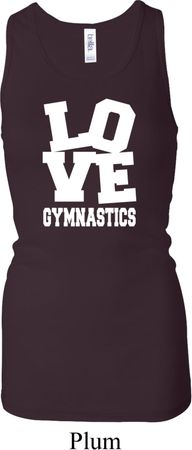 Ladies Tanktop Love Gymnastics Longer Length Racerback Tank Top
