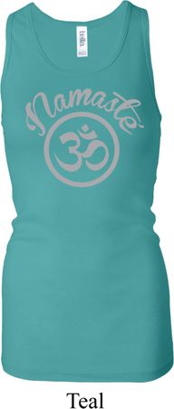 Ladies Tanktop Namaste Om Longer Length Racerback Tank Top