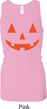 Ladies Tanktop Orange Jack O Lantern Longer Length Racerback Tank Top