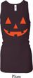 Ladies Tanktop Orange Jack O Lantern Longer Length Racerback Tank Top