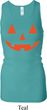 Ladies Tanktop Orange Jack O Lantern Longer Length Racerback Tank Top