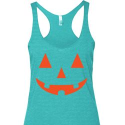 Ladies Tanktop Orange Jack O Lantern Tri Blend Racerback Tank Top Ladies Tanktop Orange Jack O Lantern Tri Blend Racerback Tank Top