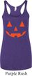Ladies Tanktop Orange Jack O Lantern Tri Blend Racerback Tank Top