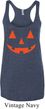 Ladies Tanktop Orange Jack O Lantern Tri Blend Racerback Tank Top