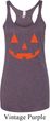 Ladies Tanktop Orange Jack O Lantern Tri Blend Racerback Tank Top