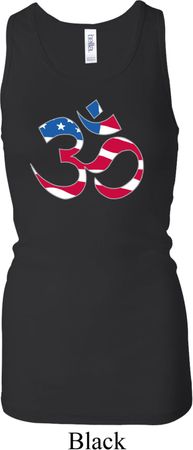 Ladies Tanktop Patriotic Om Longer Length Racerback Tank