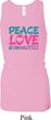 Ladies Tanktop Peace Love Gymnastics Longer Length Racerback Tank