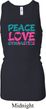 Ladies Tanktop Peace Love Gymnastics Longer Length Racerback Tank